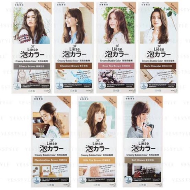 Japan Kao Liese Natural Series Hair Color Dye Bubble Foam Shampoo