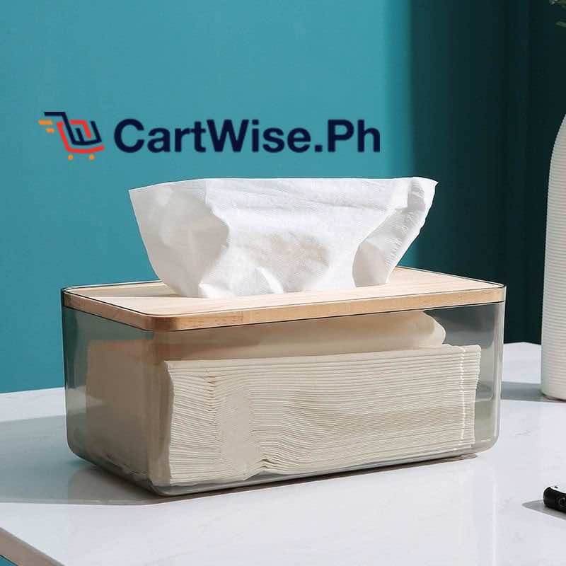 Minimalist Wood Tissue Box Transparent Tissue Holder Square Rectangle