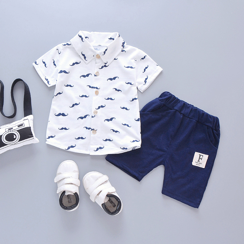 Baby Boy Clothing 2pcs set Baby Boy Clothes Baby Boy POLO Tshirt + Pant 100 Cotton Shopee