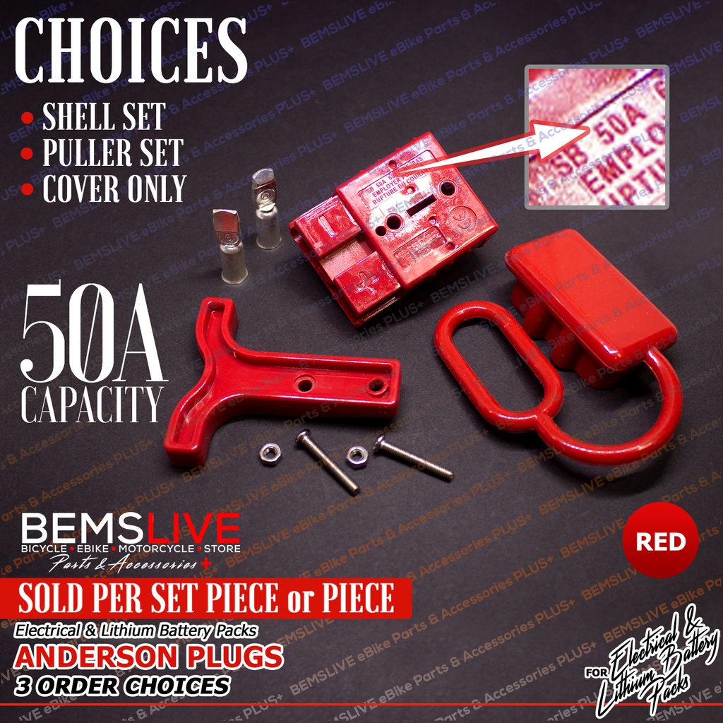 50A Red ANDERSON Plug SB50 Connector 3 Choices of Order by BEMS