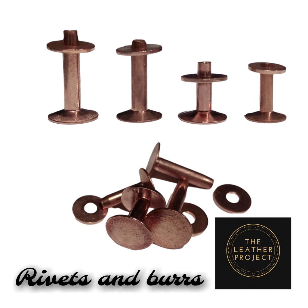 SOLID BRASS RIVETS AND BURRS LEATHER BELTS WALLETS LEATHER COPPER