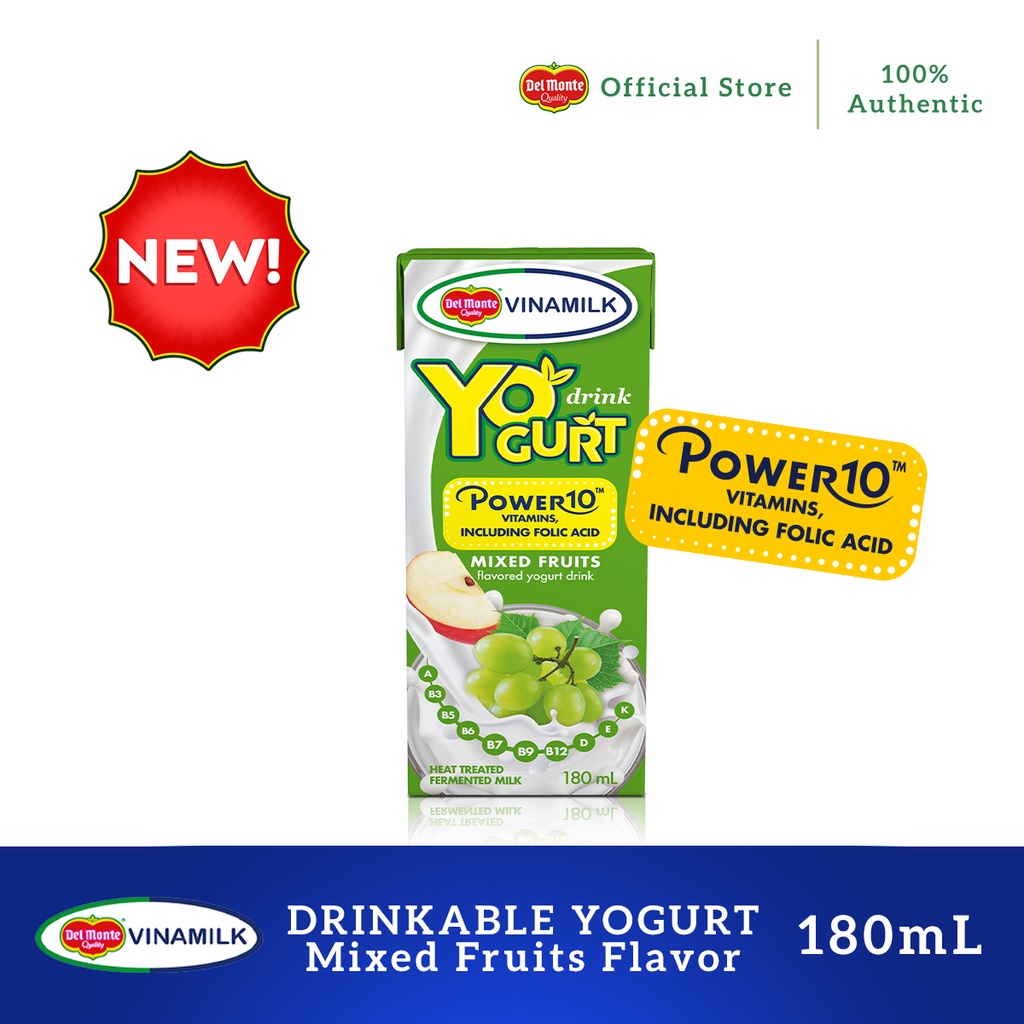 Del Monte Vinamilk YoGurt Mixed Fruits Drinkable Yogurt 180ml2021
