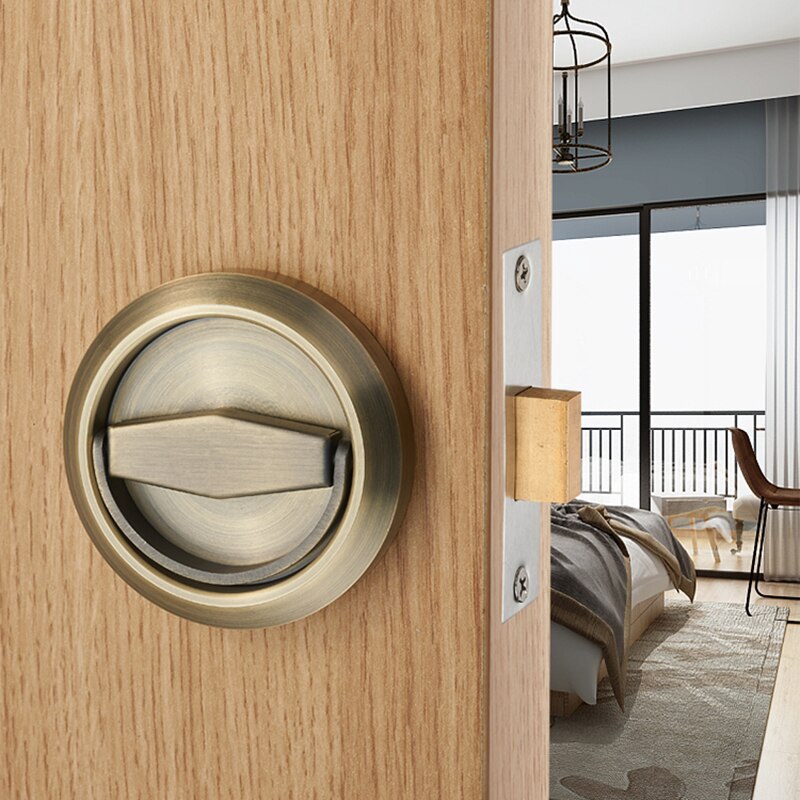 Black Invisible Door Handle Lock Storage Room Wooden Door Lock TV Wall