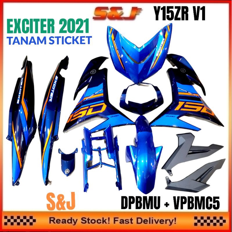 Y15ZR Y15 V1 V2 EXCITER 2021 TANAM STICKET BODY COVER SET BLUE DPBMU