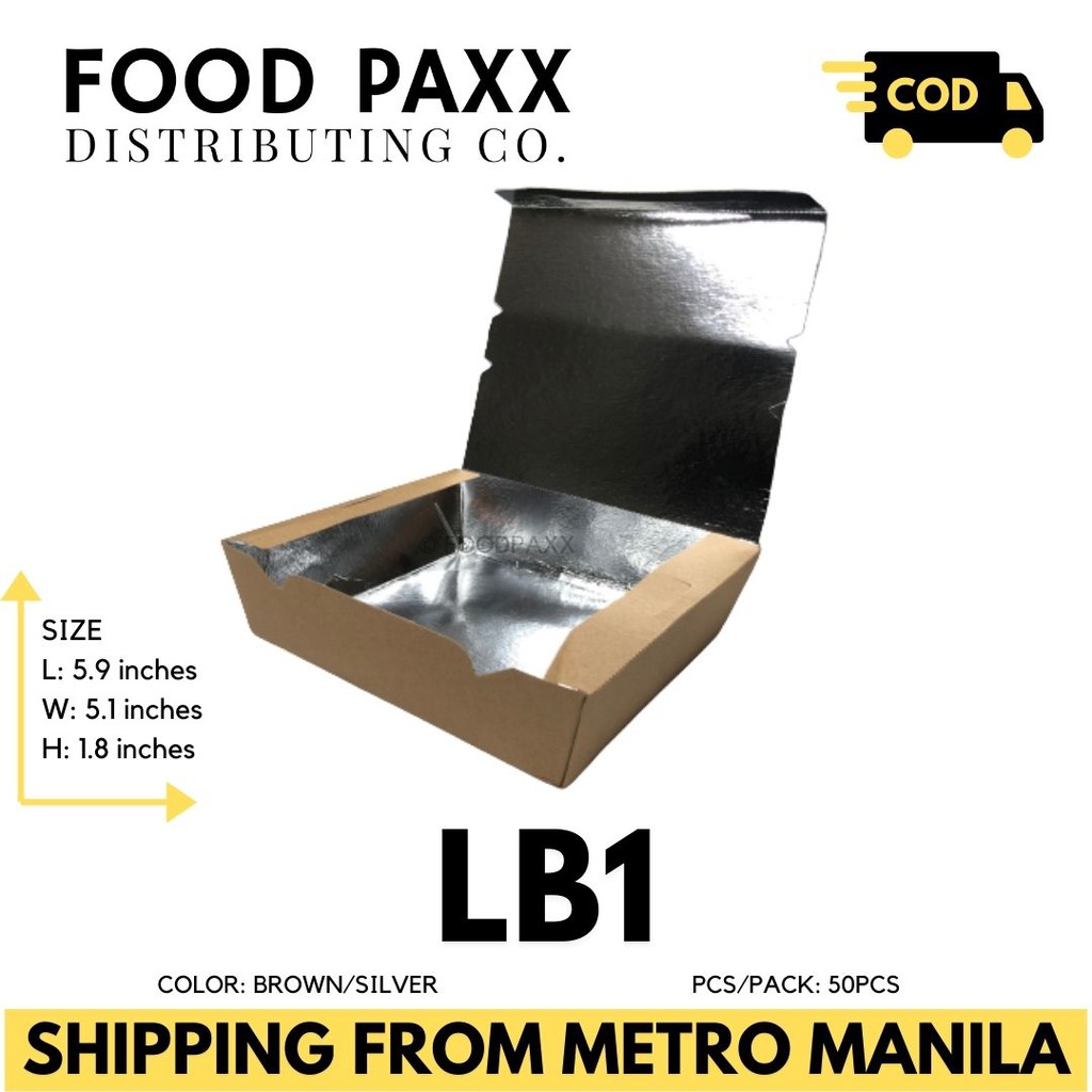 [50PCS] LUNCH BOX LB1 SILVER Shopee Philippines