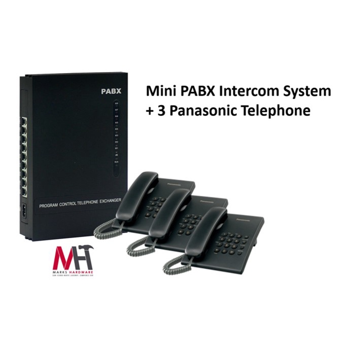 Mini PABX System for Home and Office + 3 Panasonic Telephone