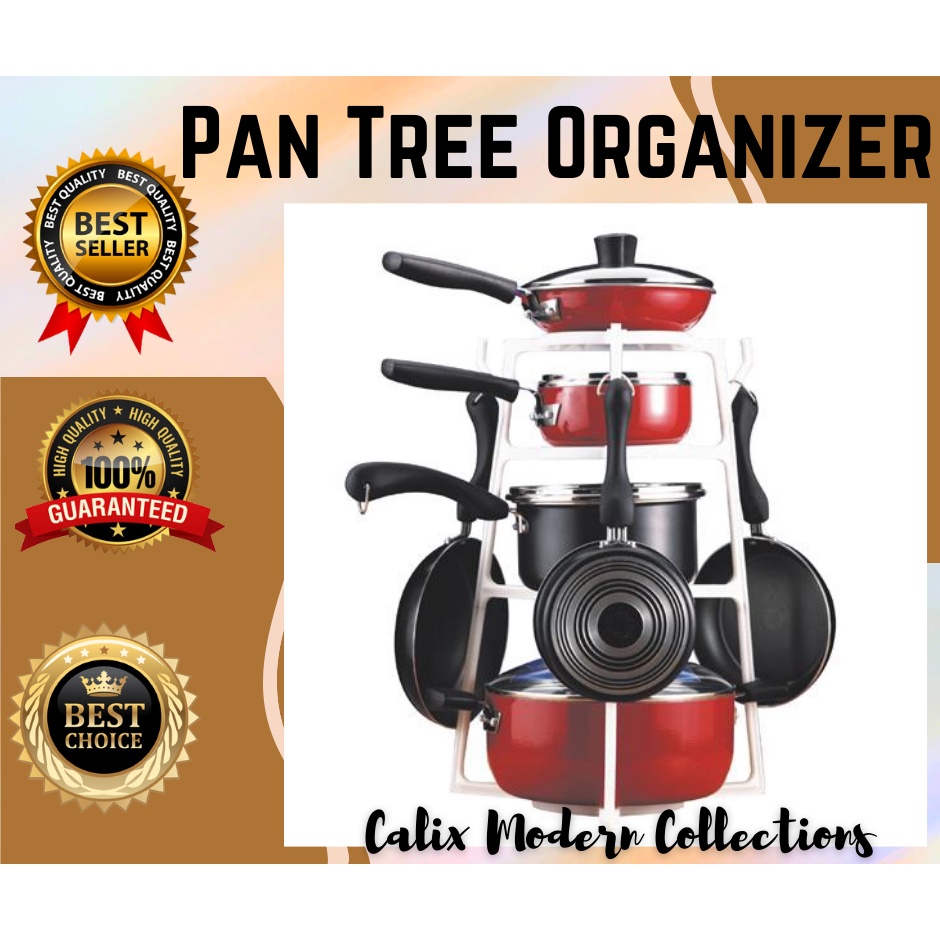 Set of 2 PAN TREE Cookware Organizer Under Counter Cookware Pot and