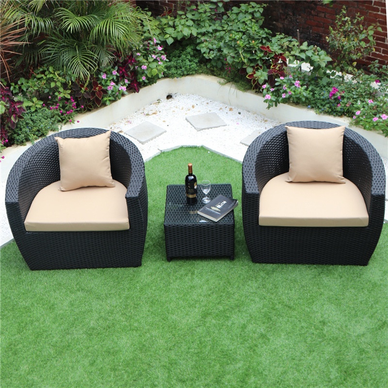 Sun Lounger Outdoor Balcony Outdoor Garden Courtyard Ratten Bed