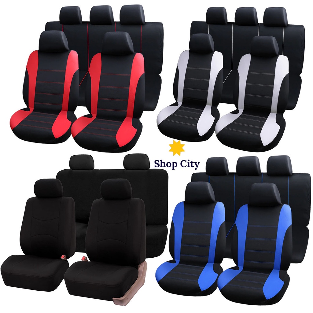 Universal Fit 9 piece Set Fabric Car Seat Cover for 5 Seat Car Shopee
