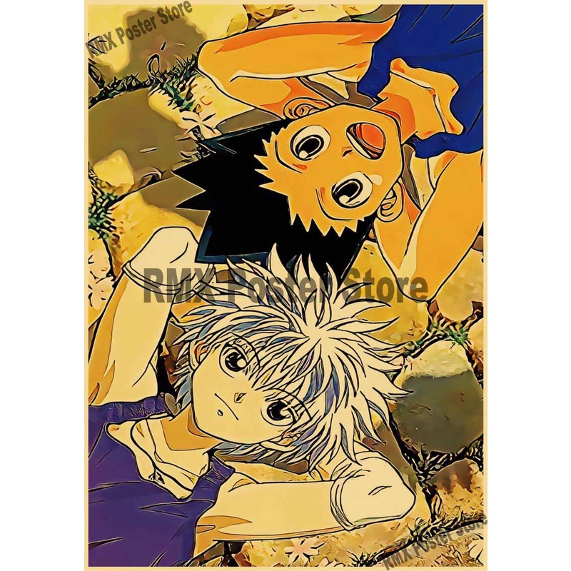 Retro Kraft Paper Anime Poster Wall Art Decor Vintage Hunter X Hunter
