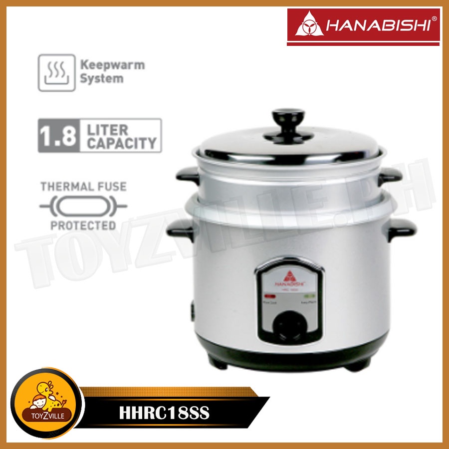 Hanabishi Rice Cooker HHRC18SS Silver series 1.8L 10 cups Shopee Philippines