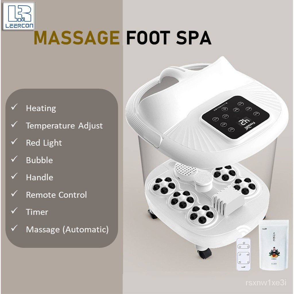 LEERCON Foot Spa Massage Bucket Heat Bubble Foot Bath Large Relaxing
