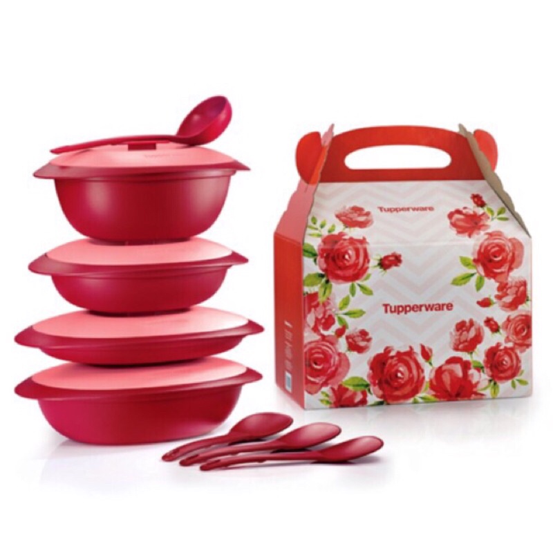 Tupperware Red Royal Blossom Set Shopee Philippines