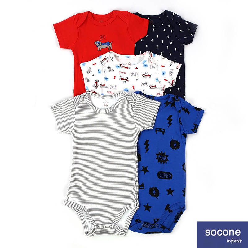 Socone Infant Baby Boy 5pcs Set Romper Jumpsuit (Randomly Selected) 4510 Shopee Philippines