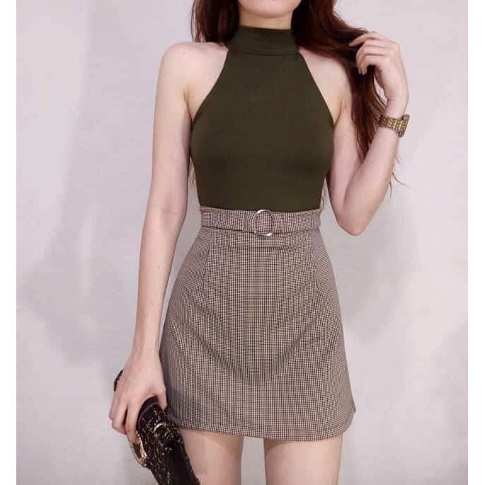 Turtle Neck Halter Crop top Shopee Philippines