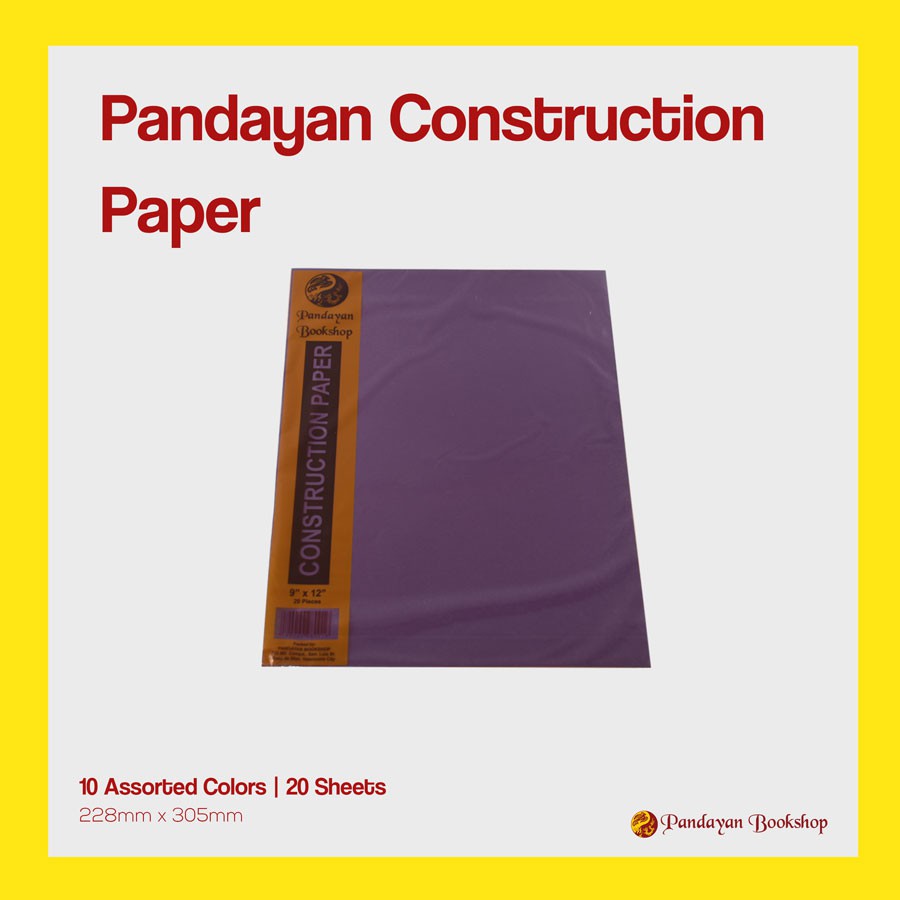 Pandayan Construction Paper (9" X 12", 20 Sheets, Assorted Color) Shopee Philippines