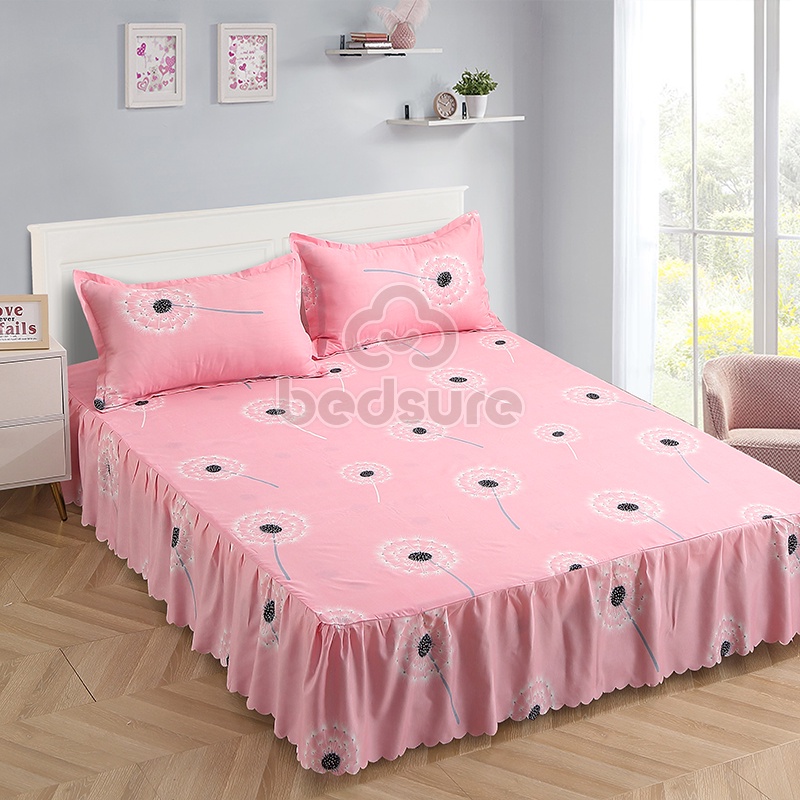 BedSure Bedsheet Skirt Queen Size 3IN1 Bed Sheet Set Garter Bed Sheet