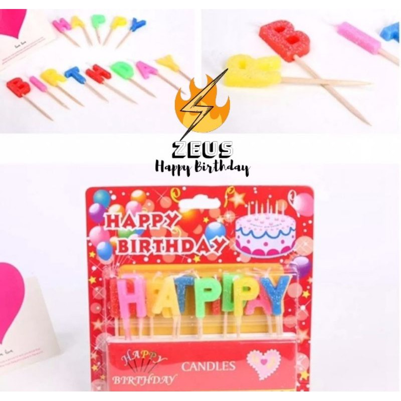 Happy birthday letter candle w/glitters Shopee Philippines