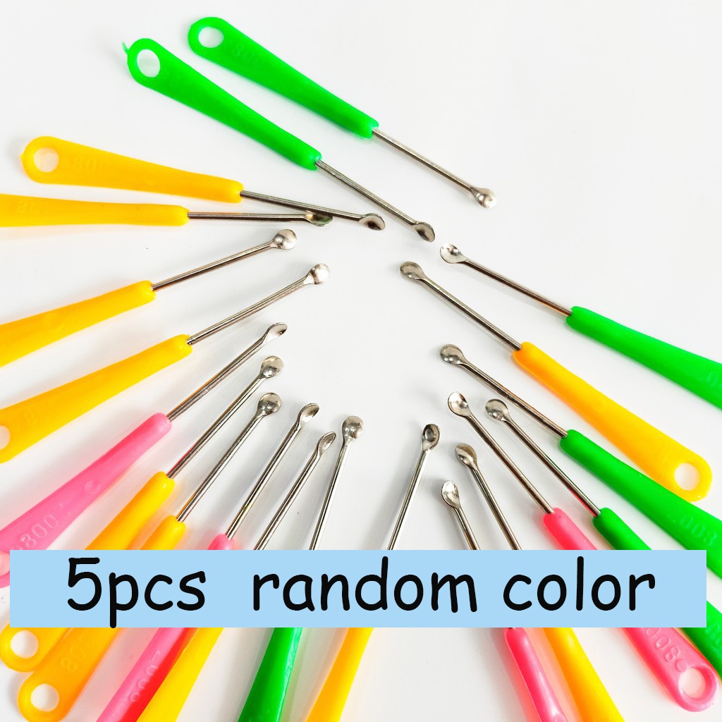 Aesop 5pcs Colorful Ear Picks Care Ear Picks Plastic Handle Iron Ear
