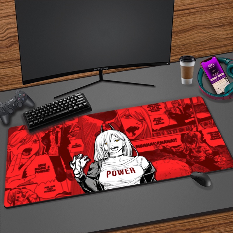 Anime Mousepad Locking Edge XXL Chainsaw Man Mouse Pad Gaming