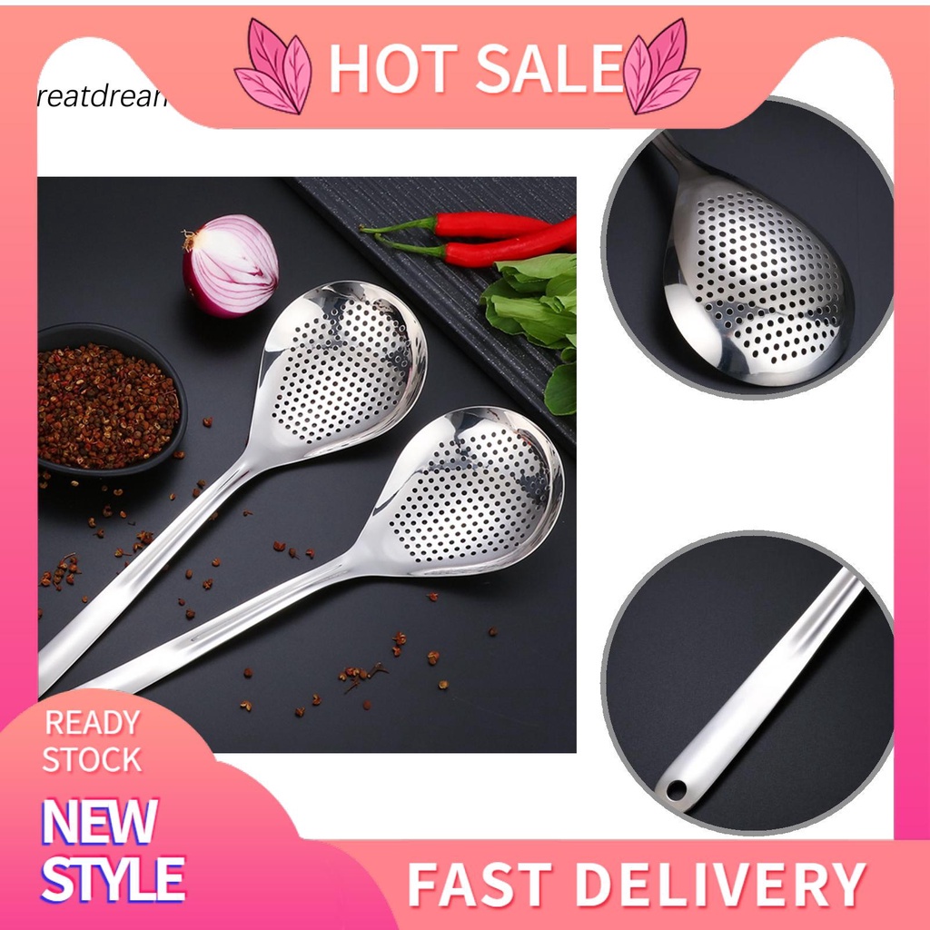 GD Food Grade Strainer Spoon Serving Frying Food Perforated Colander