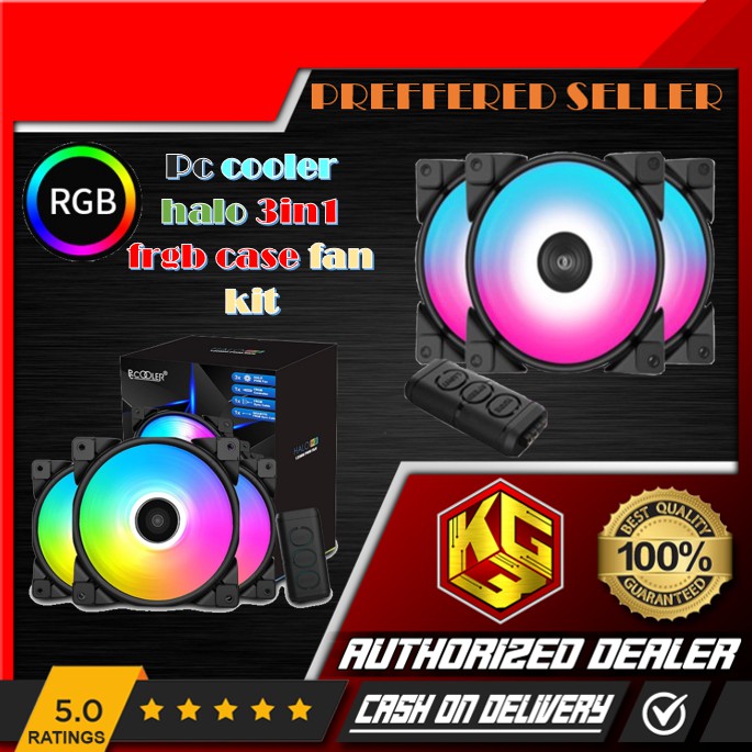 PC Cooler Halo FRGB ARGB 3in1 Kit 2000rpm Computer Case Fan Shopee