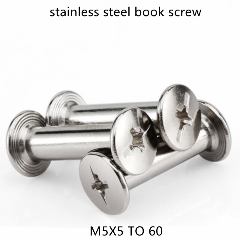 10pcs/lot M5* 6 to 60mm Stainless steel Chicago screw sex bolt book