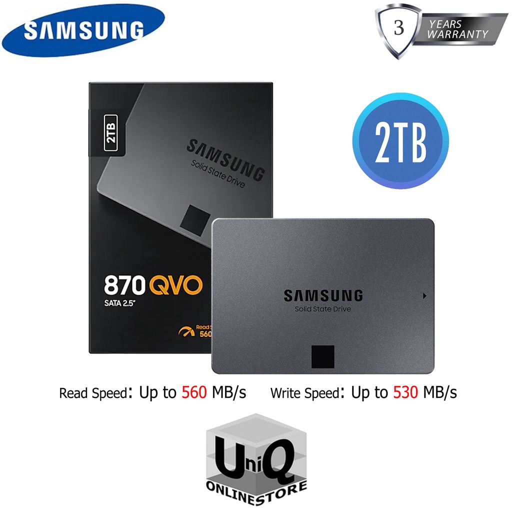 Samsung 870 QVO 2TB SATA III 2.5" Internal SSD (MZ77Q2T0BW) Up to 560