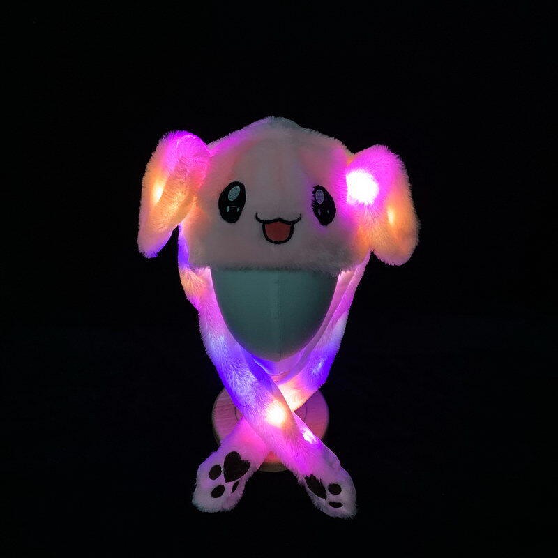 Cute Bunny Hat With Led Light Rabbit Hat Moving Ears Long Ears Plush