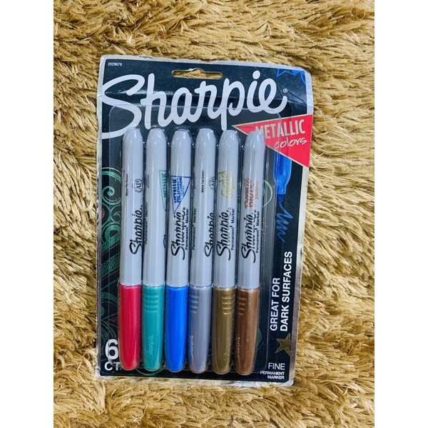 SHARPIE METALLIC PERMANENT MAKERS,FINE POINT ,ASSORTED COLOR ,6Count