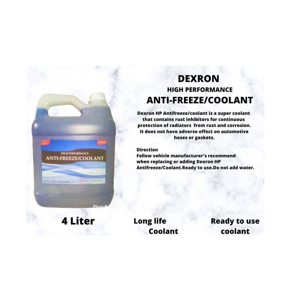 DEXRON HIGH PERFORMANCE ANTIFREEZE/COOLANT (BLUE) 4 LITER (READY TO USE