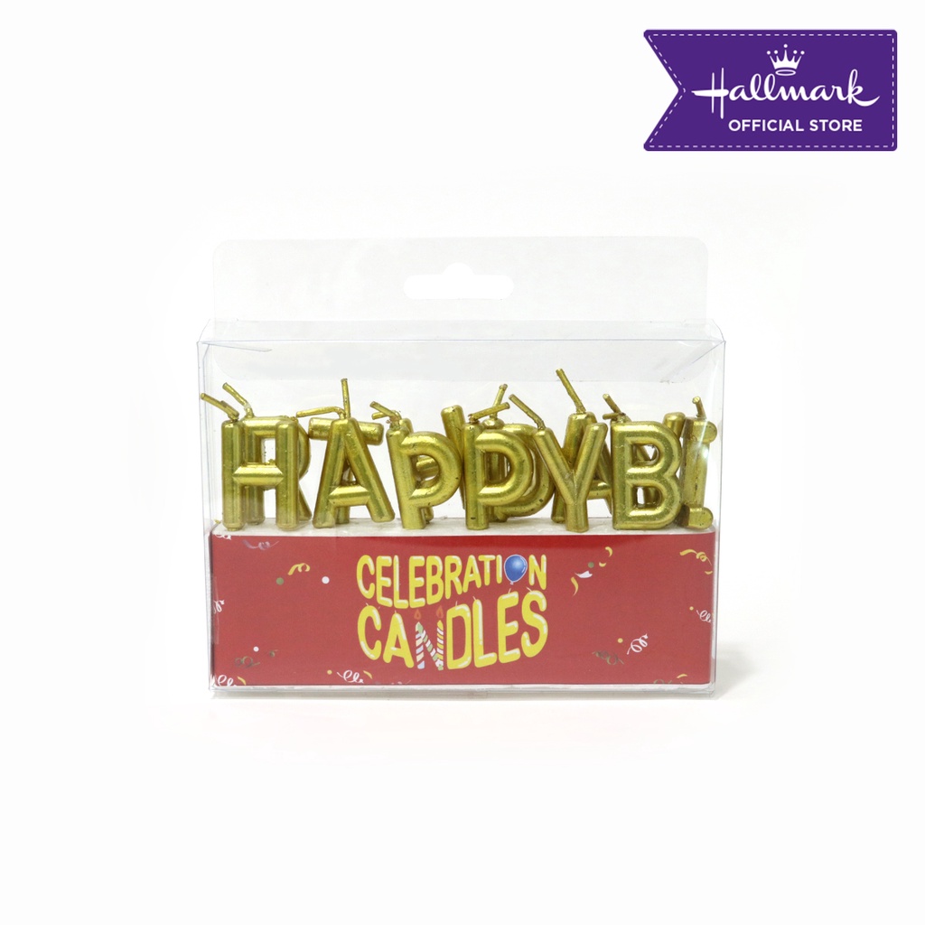 Hallmark (Happy Birthday) Gold Letter Cake Topper Candles 1 Set Shopee Philippines