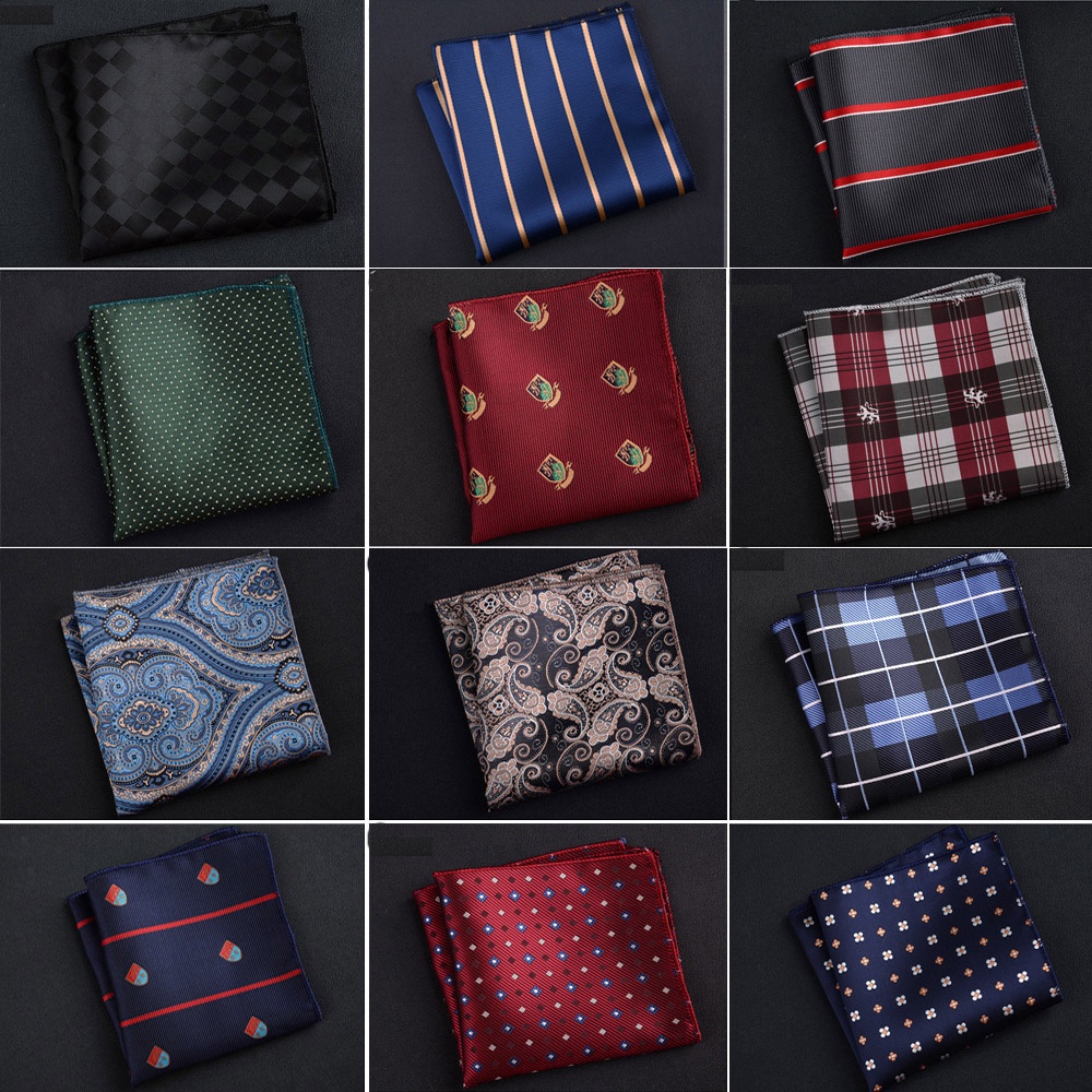 Luxury Men's Handkerchief Polka Dot Striped Floral Printed Hankies