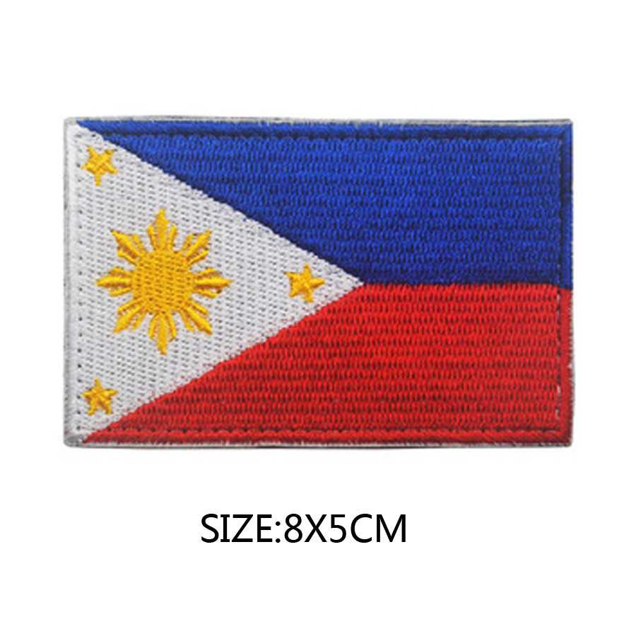 Philippines Flag Patch Skull Embroidery Patch Philippine Flag IR