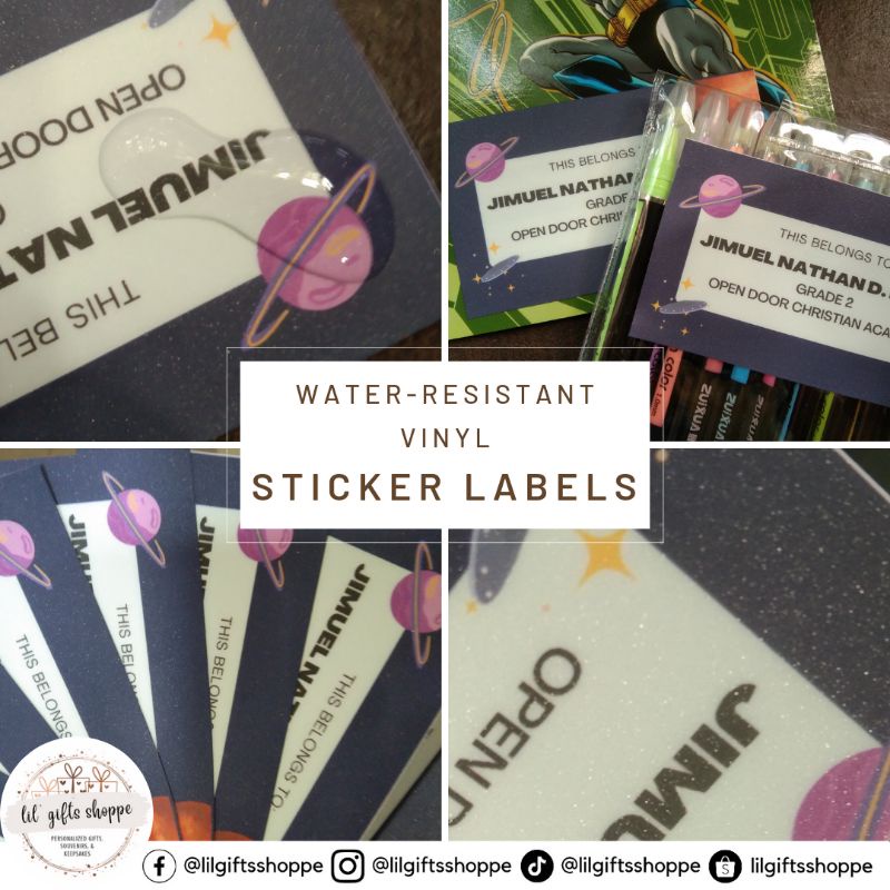 Customized Vinyl Sticker Labels Set of 10 Waterresistant Shopee