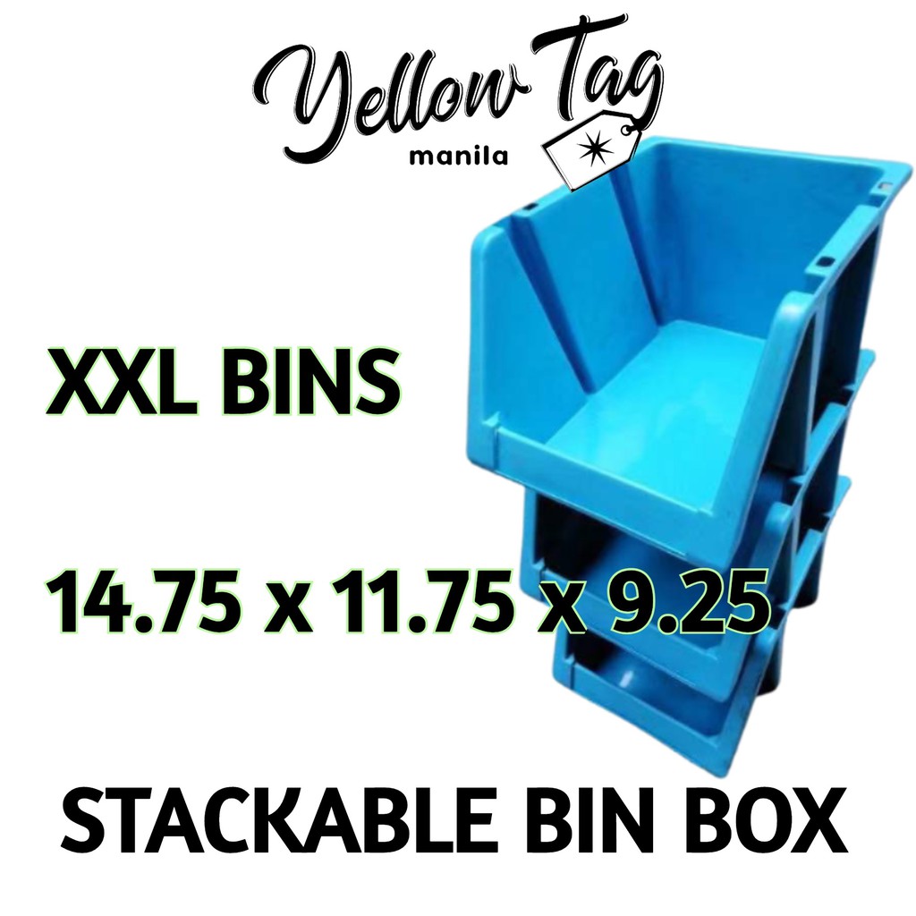 XXL Stackable Bins Organizer 14.75” x 11.75” x 9.25 and 18.5 * 11.5" x 6" Shopee Philippines