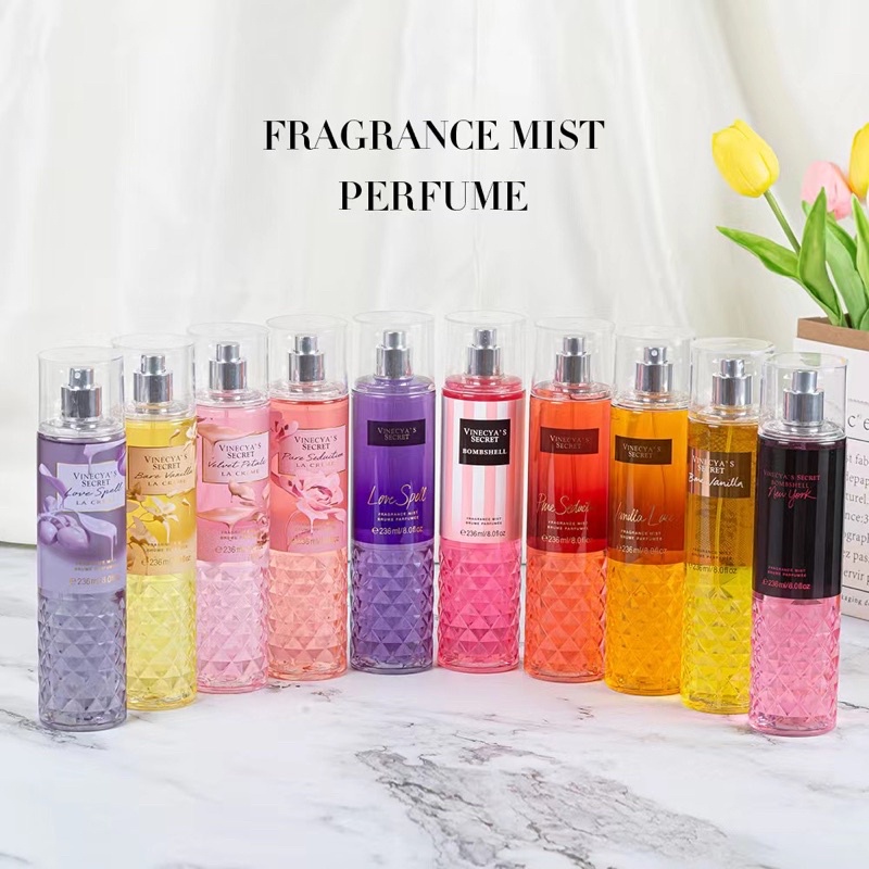VINECYA'S SECRET FRAGRANCE MIST BRUME PARFUMEE BODY SPRAY 236ML