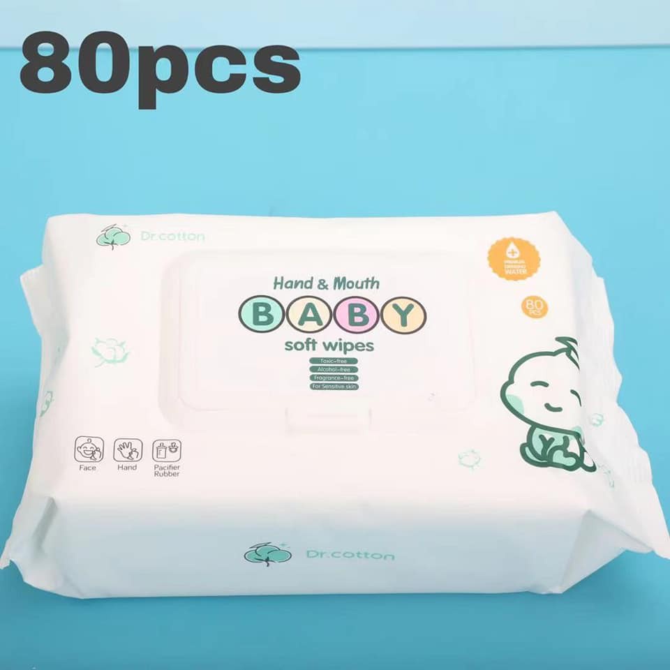 2022Dr.Cotton Alcohol Free Baby Wipes Hand And Mouth Soft Wipes Wet