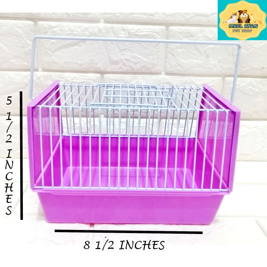 TRAVEL BIRD CARRIER CAGE WIRE RECTANGULAR FOR SMALL BIRDS (VIOLET)dog