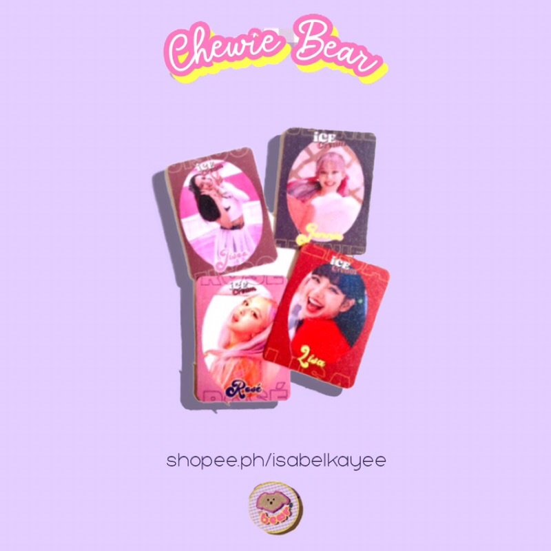 BLACKPINK “IceCream” Original Design photocards (Glitter front/matte