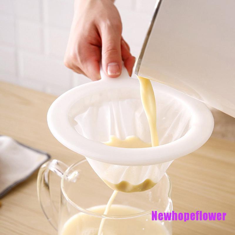 CKFR Nylon Fine Colander Sieve Strainer With Handle For Juice Soymilk