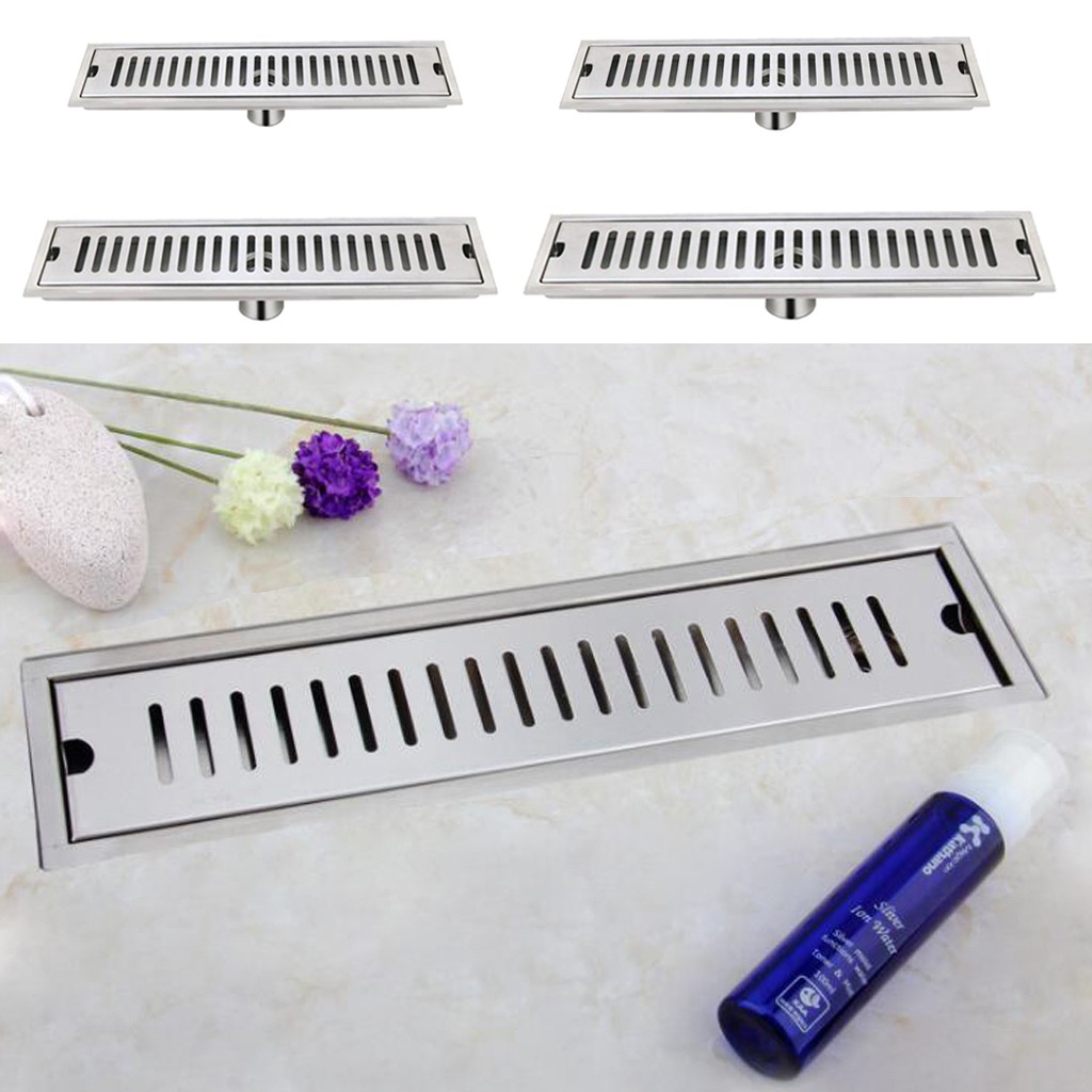 Stainless Steel Rectangular Floor Drain Sinks Strainer Fast Drainage