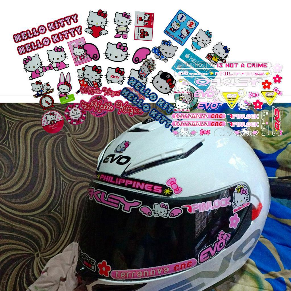 EVO Hellokitty Motorcycle Reflectorized Helmet Visor Stickers Arai