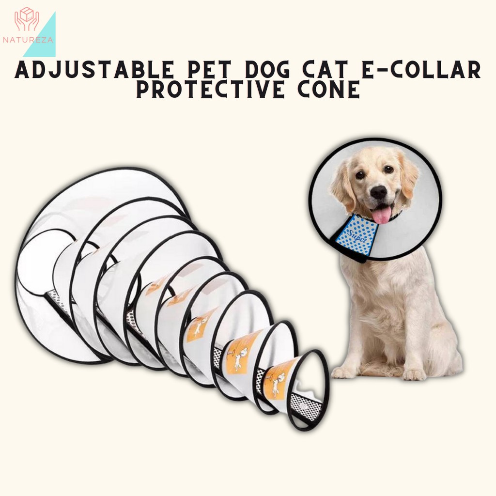 Adjustable Pet Puppy Dog Cone Kitten Cat ECollar Elizabethan Collar