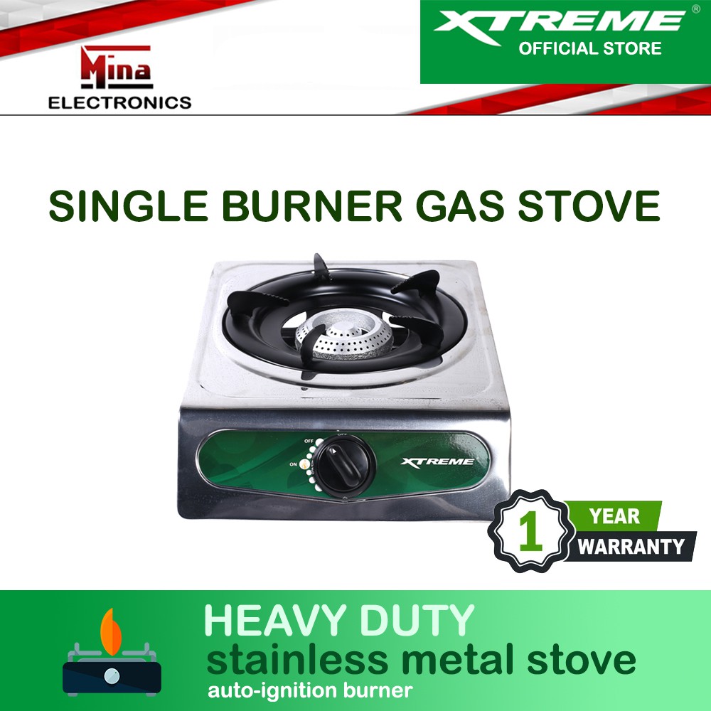 Xtreme XGS1B Heavy Duty Single Burner Gas Stove Stainless Body