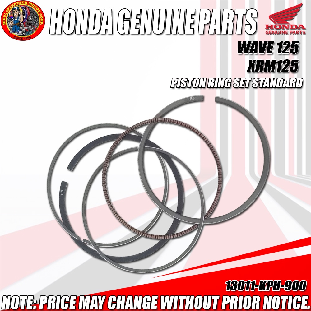 WAVE 125/XRM 125 PISTON RING SET STANDARD (HPI) (GENUINE 13011KPH900