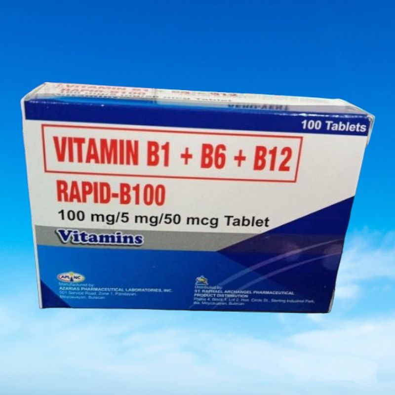 Vitamin B Complex Rapid B 100 B1+B6+B12 100 tablets Shopee Philippines