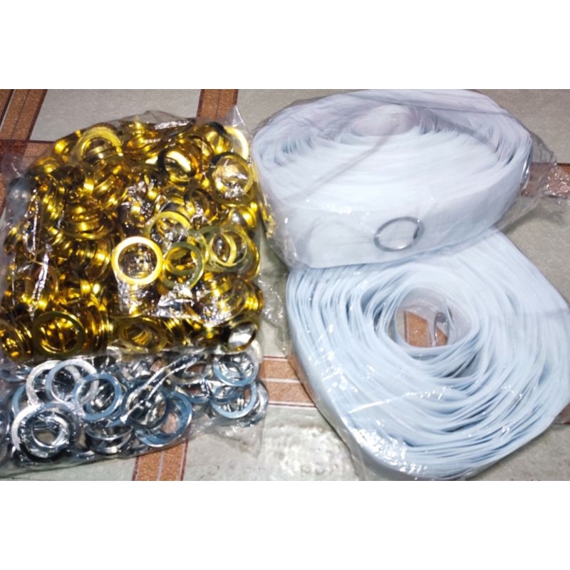 Grommet Tape with Ring Eyelet tape with Ring Grommet for curtain ( SOLD PER YARD ) Shopee