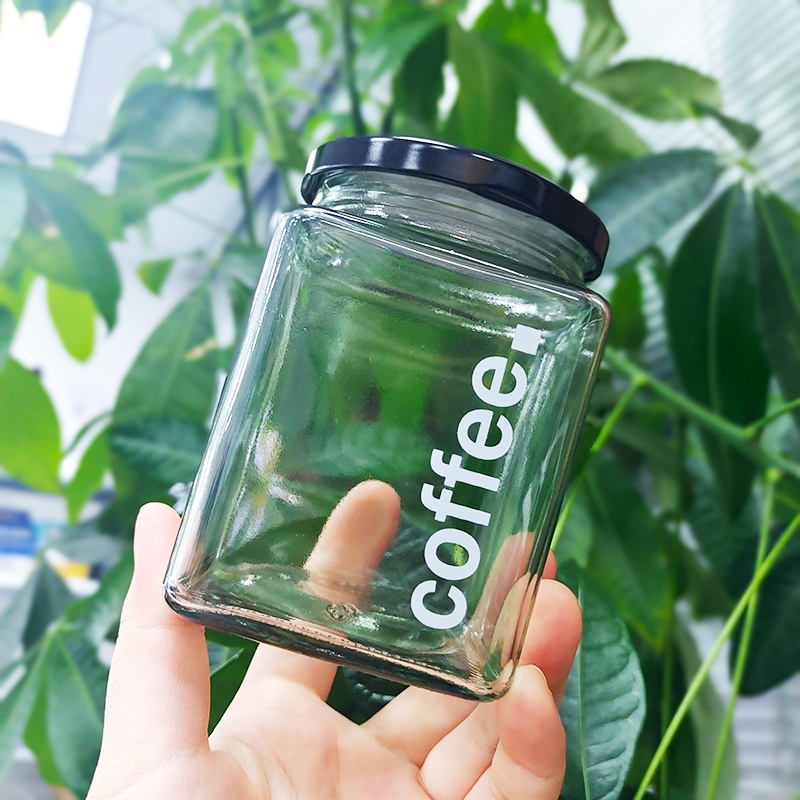 1 Set 3 Pieces Jar Coffee Sugar Salt Condiments Container With Black