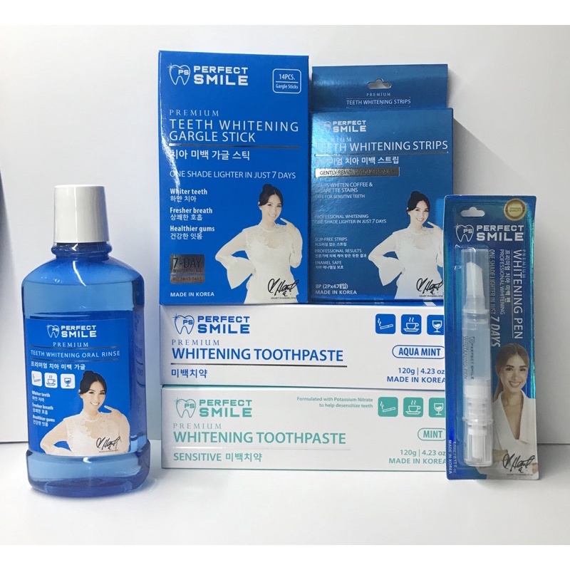 Perfect Smile Teeth Whitening Strips Box / Gargle Stick/Toothpaste